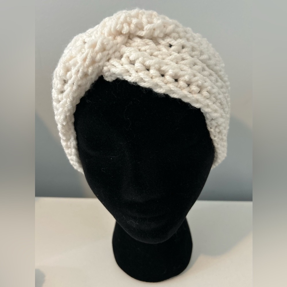 Elegant Ivory Twist Ear Warmer Headband